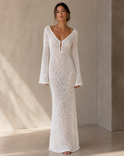 Gehäkeltes Maxikleid „Golden Hour“