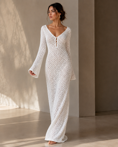 Gehäkeltes Maxikleid „Golden Hour“