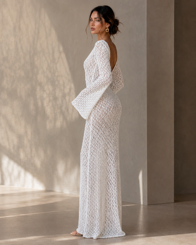 Gehäkeltes Maxikleid „Golden Hour“