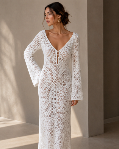 Gehäkeltes Maxikleid „Golden Hour“