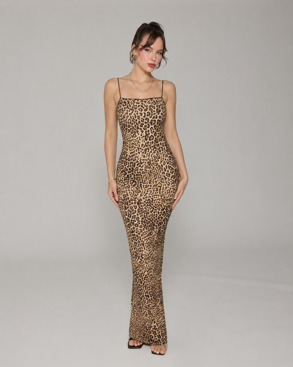 Leopard Print Midi Dress