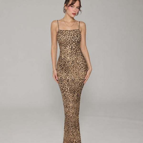 Leopard Print Midi Dress