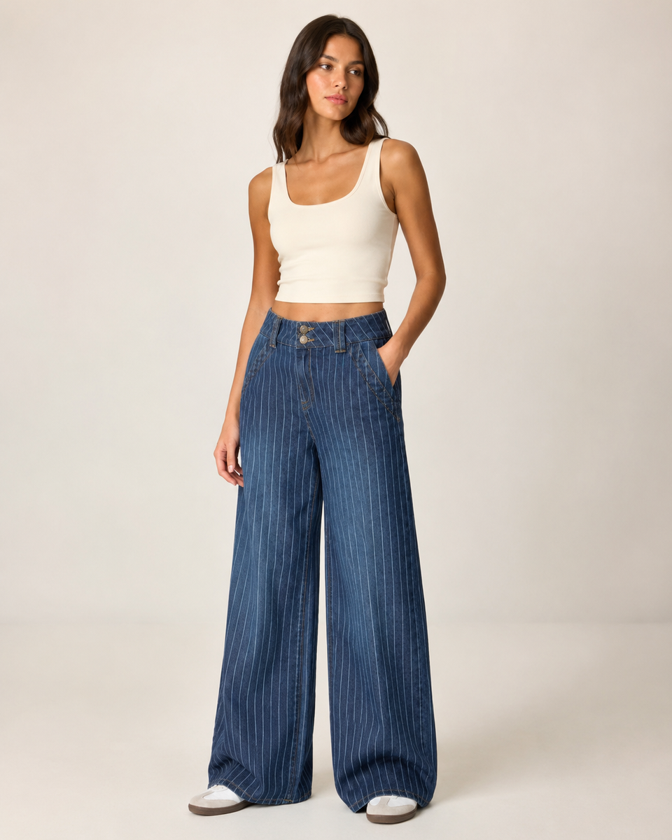 Tailored Wide-Leg Denim
