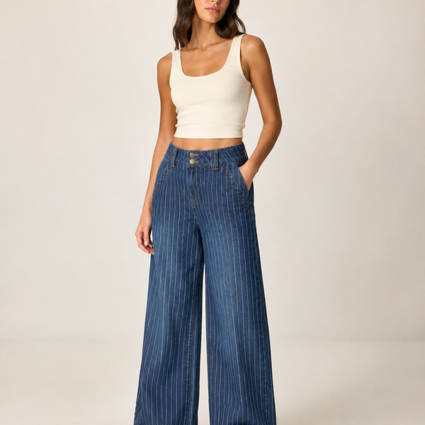 Tailored Wide-Leg Denim