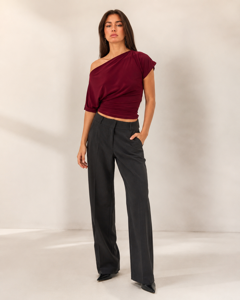 Asymmetric Cut Fitted Top